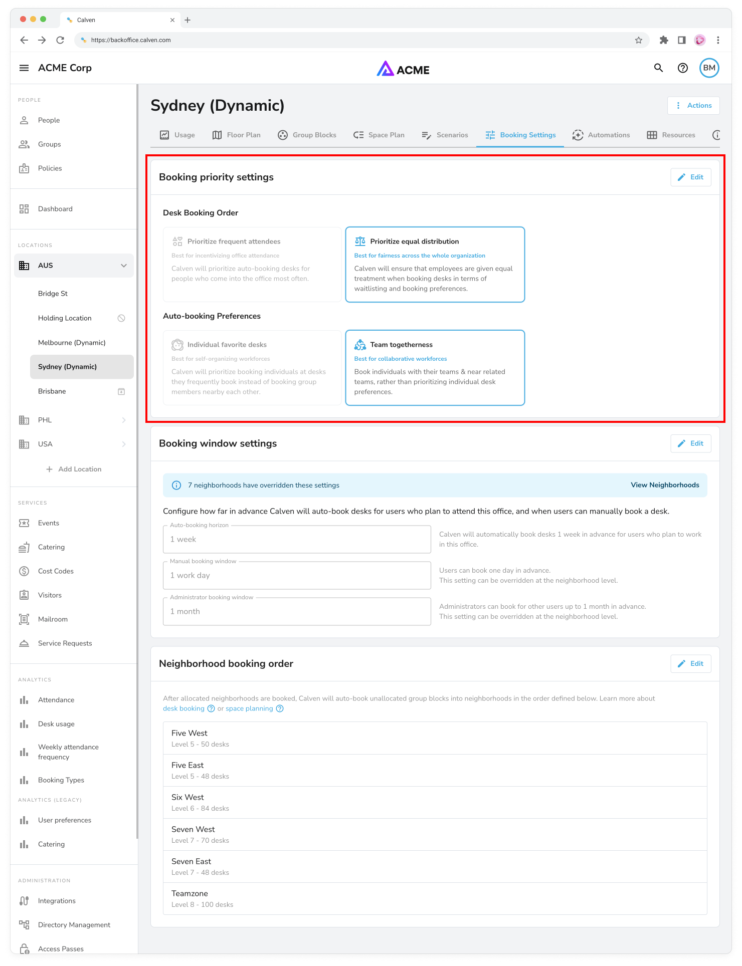Legacy Desk Booking Algorithm
