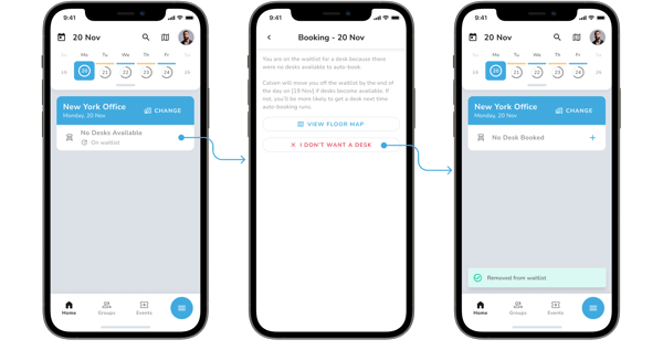 Getting off the waitlist on mobile